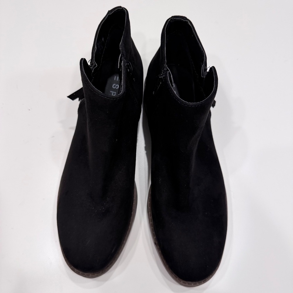 Esprit Saige Black Faux Suede Lug Sole Ankle Boots E1SEG01 Womens 8.5M